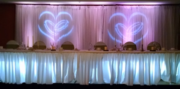 gobo-and-up-lights-and-table-under-lights Table Underlighting, Uplighting and gobos